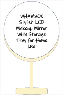 WHAMVOX Stylish LED Makeup Mirror with Storage Tray for Home Use